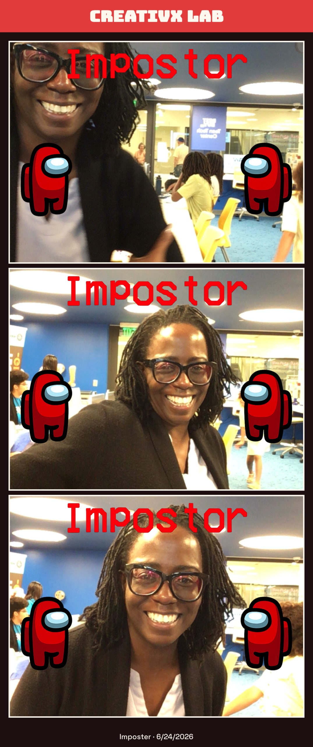 Photo strip of a WCT parent taken in her son's selfie booth